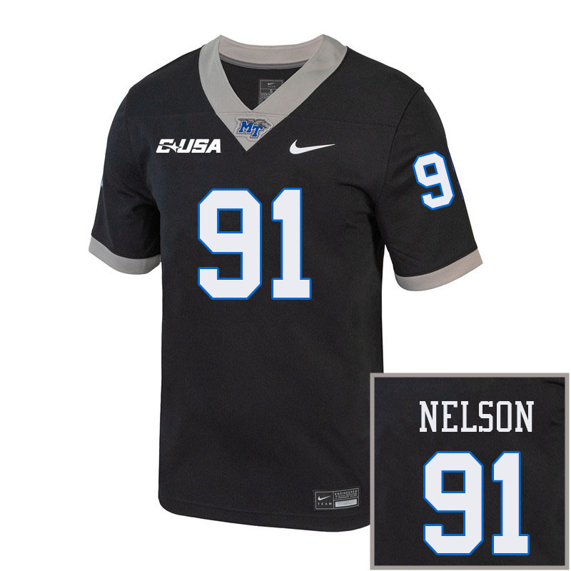 Men-Youth #91 Javon Nelson Middle Tennessee State Blue Raiders 2023 College Football Jerseys Stitche
